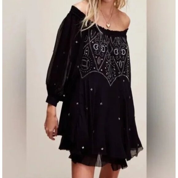 Free People Dresses & Skirts - Free People Bali Moon Gleam Mini Dress Size XS